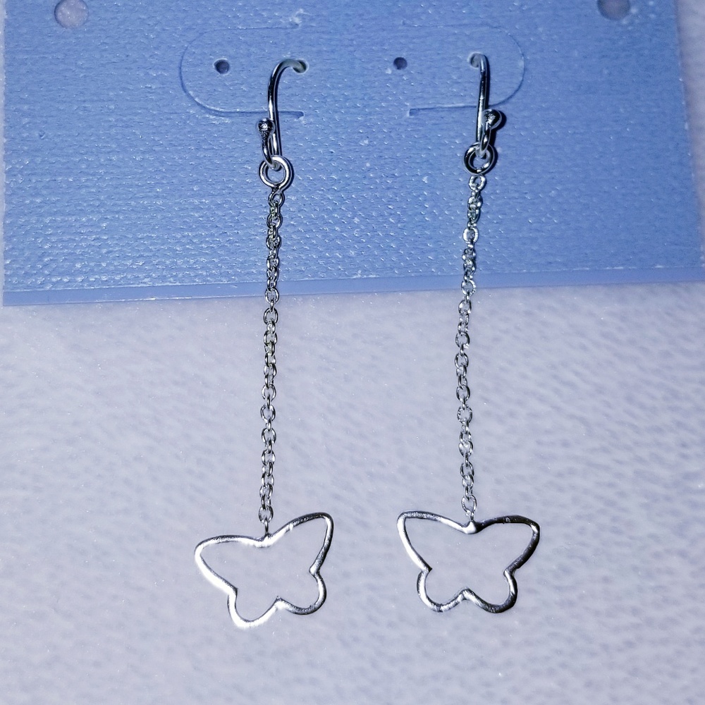 STERLING SILVER BUTTERFLY EARRINGS